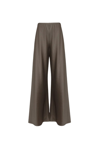 LA LIGNE Satin Colby Pant in Taupe, tailored pant