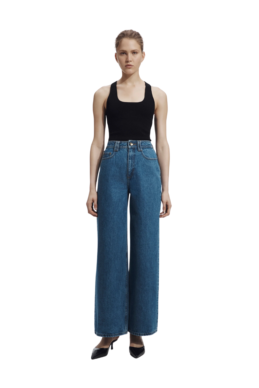 Rylan Extra Wide Leg Jean in Mid Wash