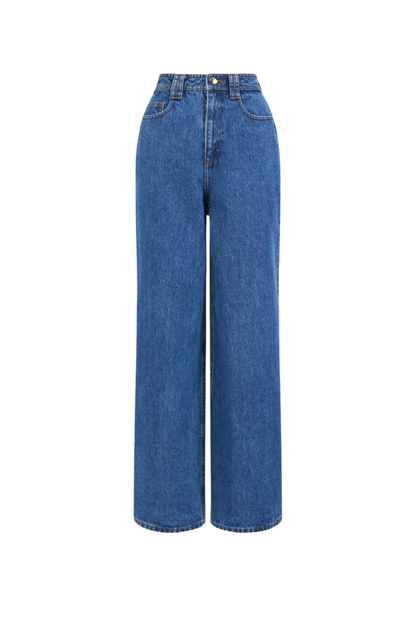 Rylan Extra Wide Leg Jean in Mid Wash