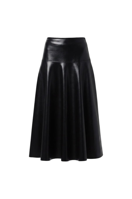 Vita Recycled Leather Maxi Skirt In Black