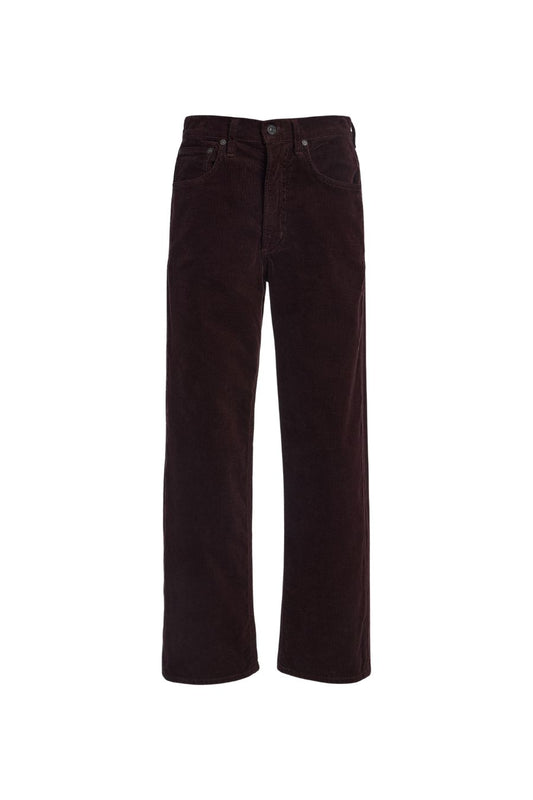 Palma Straight Long Stretch Corduroy in Barrister