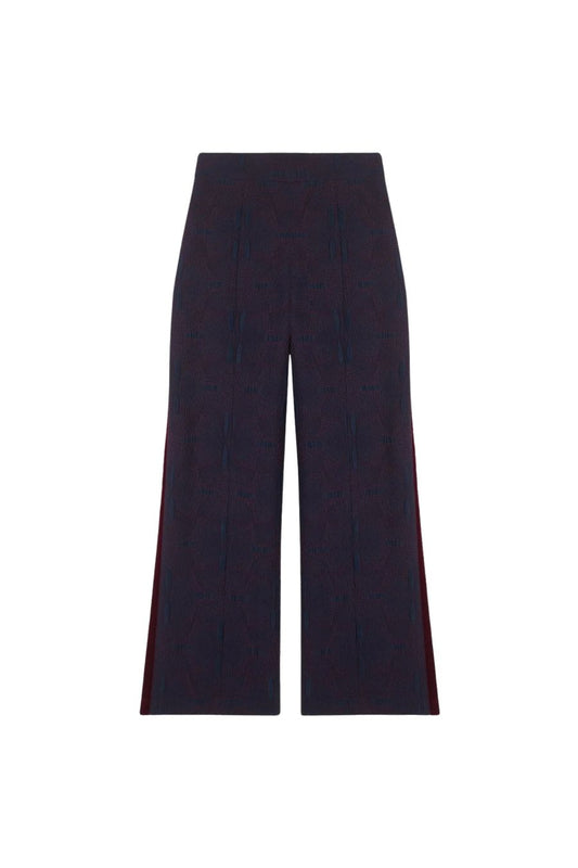 Eliott Pants in Navy Retro Jacquard by Maria De La Orden