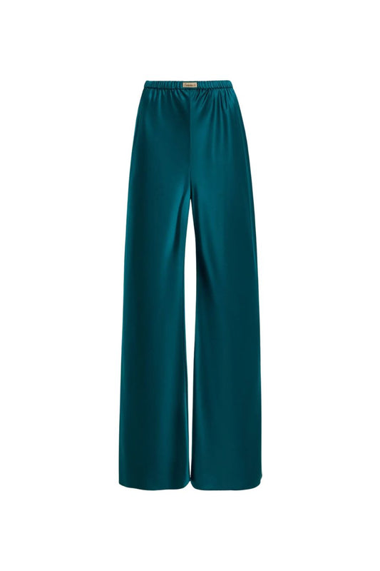 Silk Bias Pant in Teal