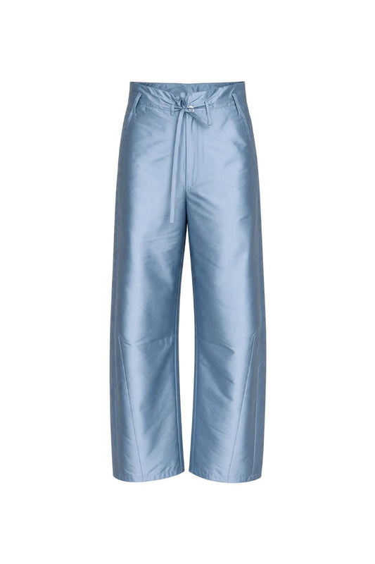 Techno Taffeta Barrel Pant in Bath Blue