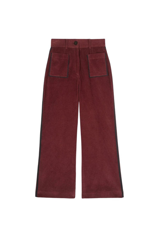 Niza Pants in Cabernet Corduroy by Maria De La Orden