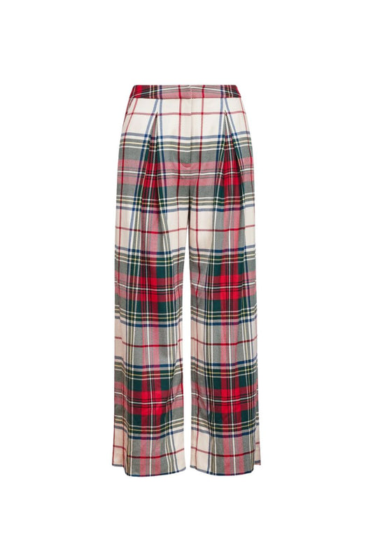 Ridley Pant in Kensington Plaid Crimson by Hunter Bell