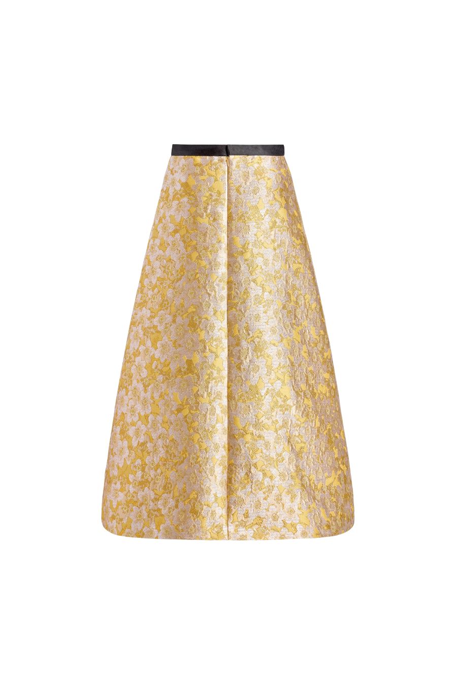TS Pia Midi Skirt in Gold Metallic Floral