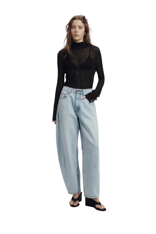 Stevie Barrel Ankle Jean in Light Wash