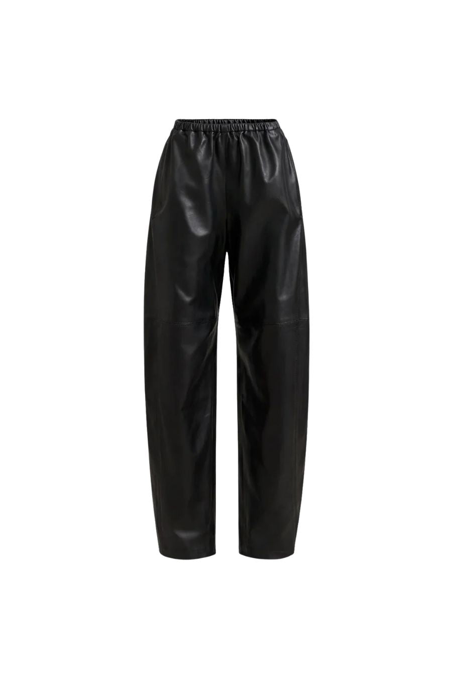 Leather Barrel Colby Pant in Black