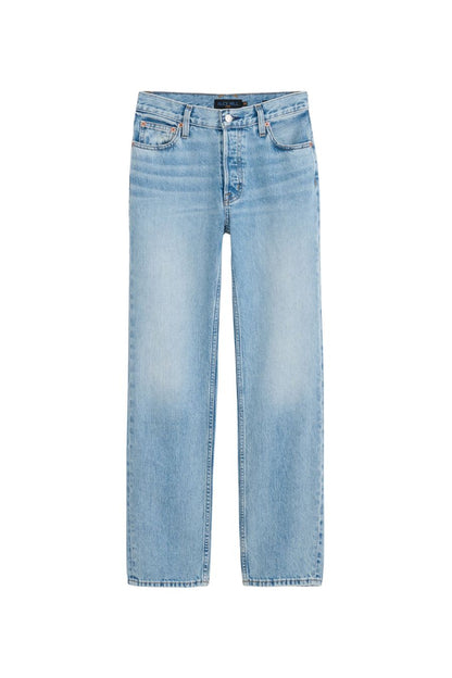 Jane Mid Rise Straight Jean in Kyoto Wash