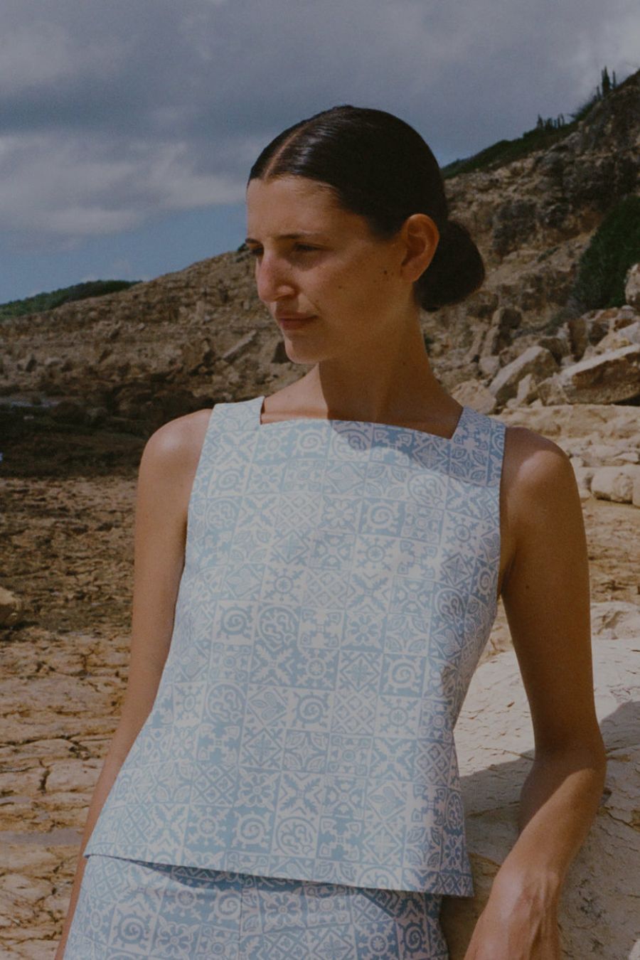 Shift Top in Blue Check