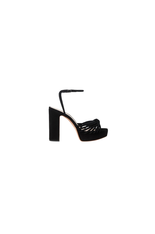 Rivka Black Suede Platform Sandal