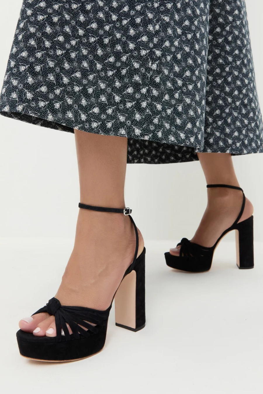 Rivka Black Suede Platform Sandal