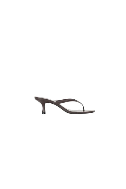 Staud Freja Kitten Heel in Espresso, leather thong kitten heel