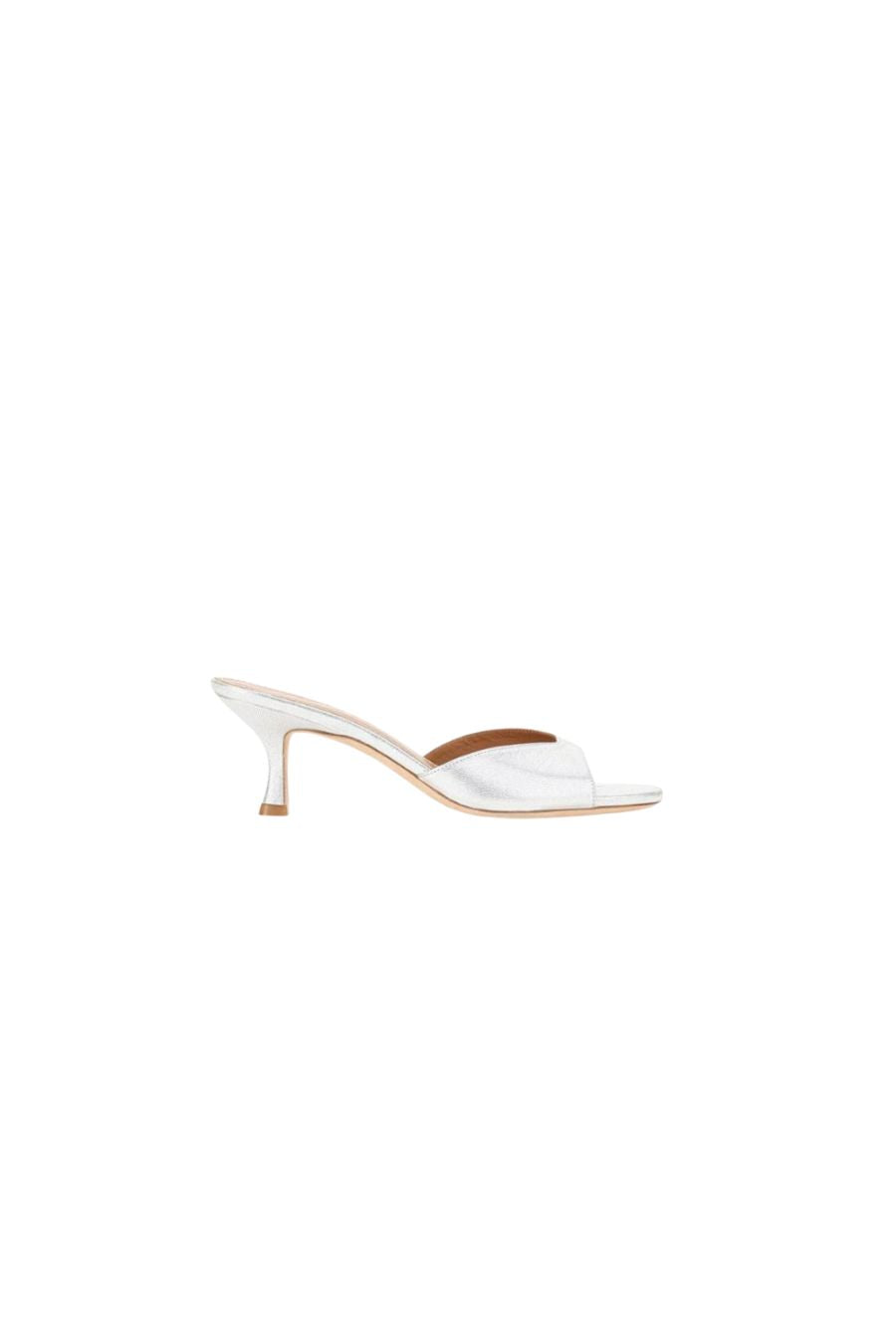 Staud Brigitte Mule in Metallic Silver, metallic mule