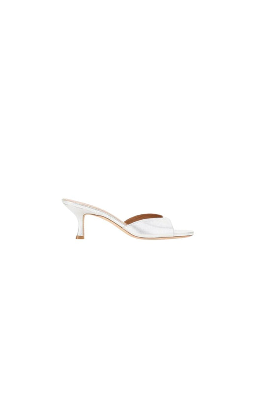 Staud Brigitte Mule in Metallic Silver, metallic mule