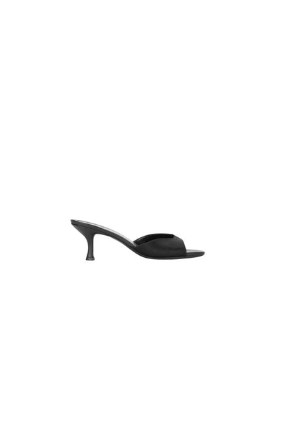Staud Brigitte Mule in Black Satin