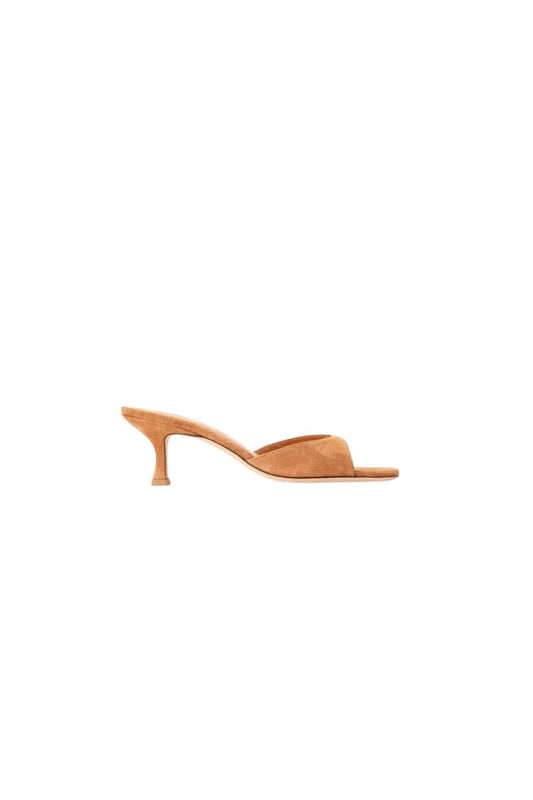 Staud Brigitte Mule in Tan Suede, suede mule
