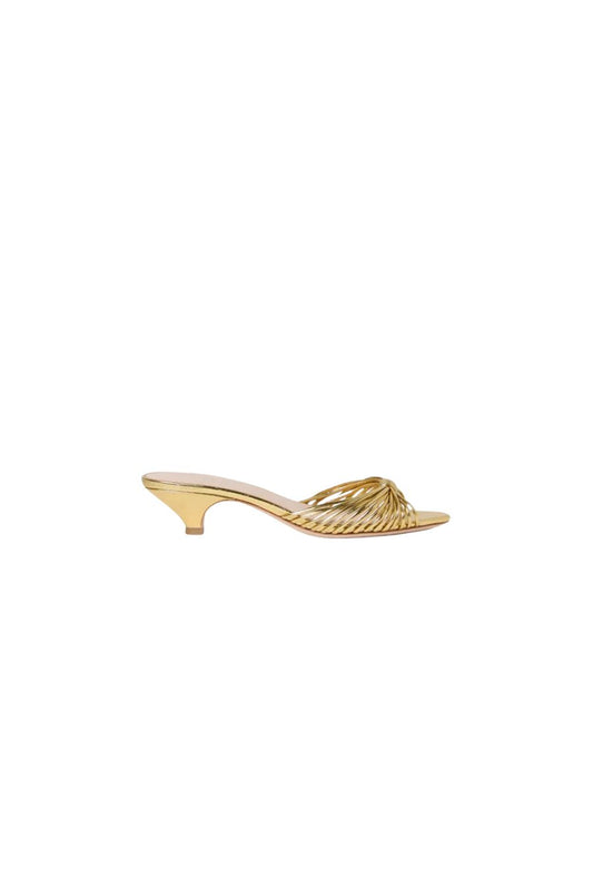 Dixie Gold Leather Kitten Heel