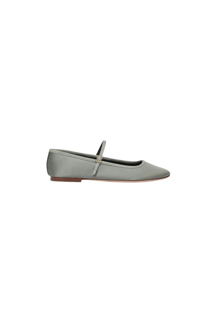 Ellie Satin Flat in Stone Army