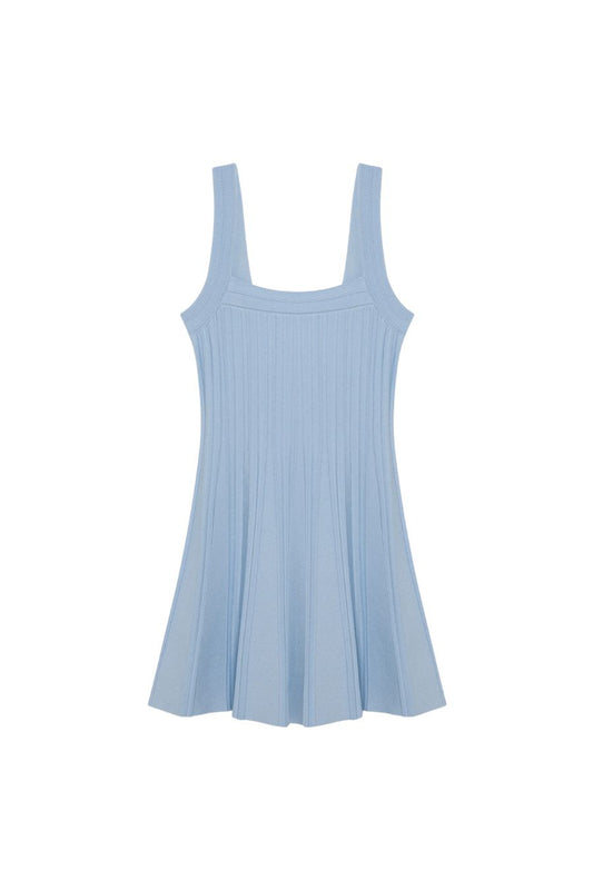 Indie Knit Mini Dress in Tidepool Sky Blue