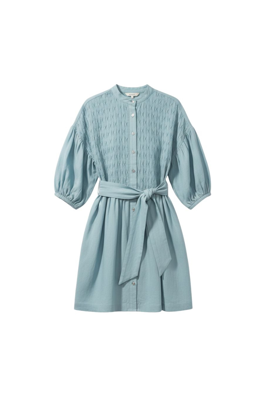 Blue Puff Sleeve A-Line Mini Dress