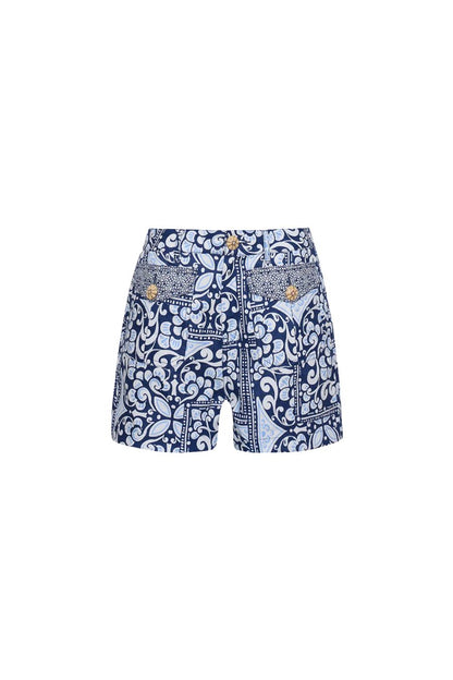 Xenia Short in Hart Tile Navy