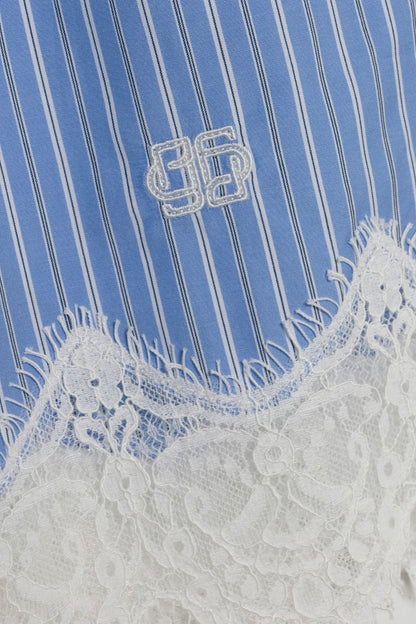 Emmie Lace Shorts in Oxford Blue Stripe