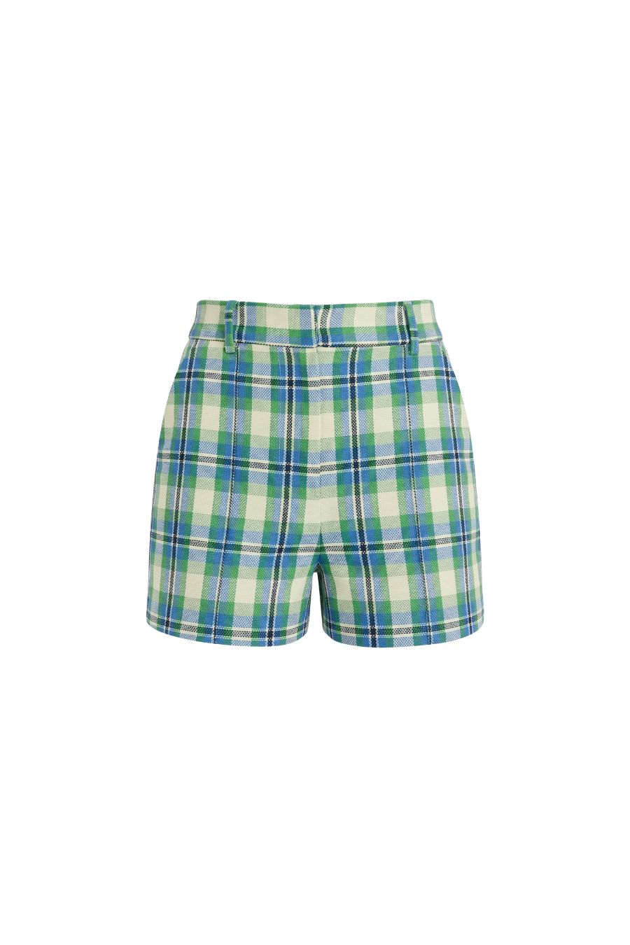 Pintuck Short in Blue/Green