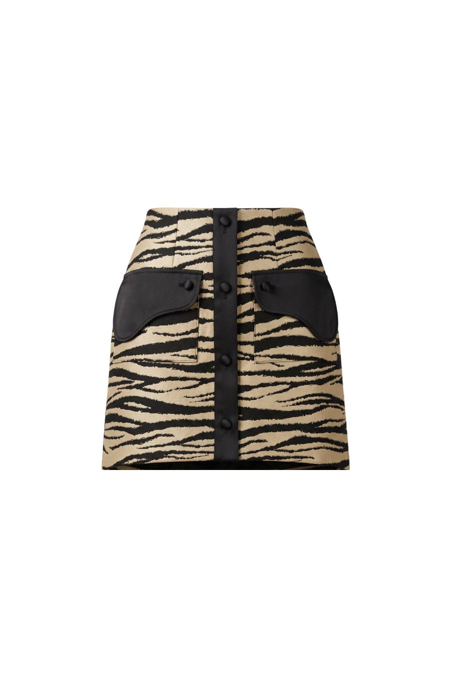Noor Mini Skirt in Black Zebra Stripe