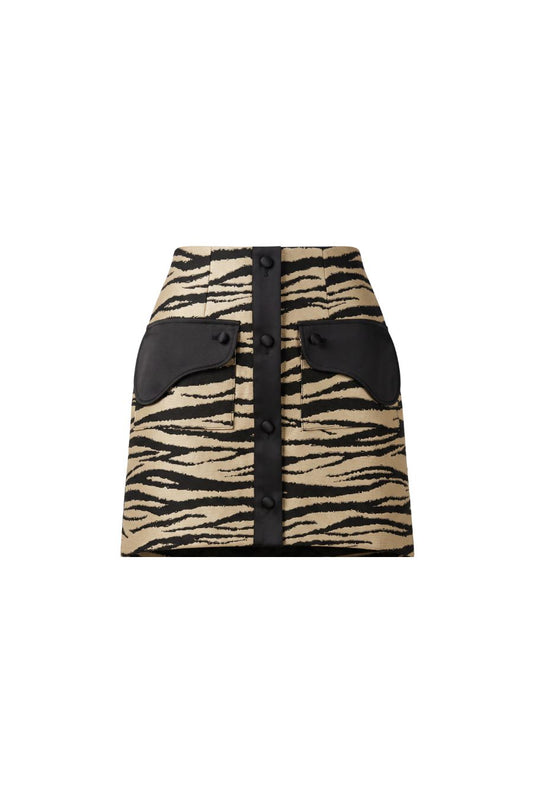 Noor Mini Skirt in Black Zebra Stripe