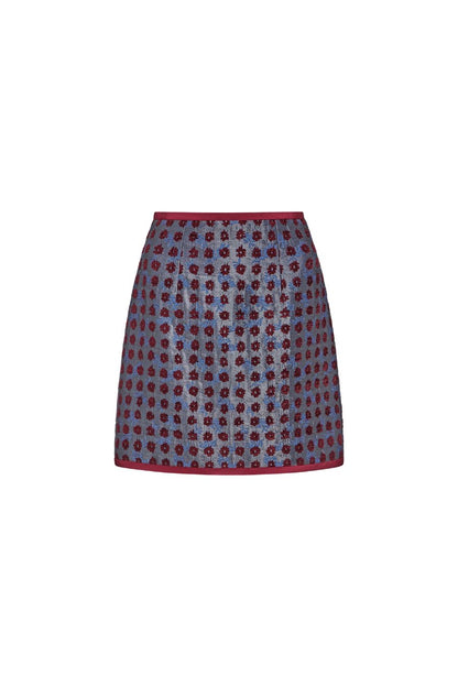 Linette Teal Tapestry Mini Skirt by Markarian