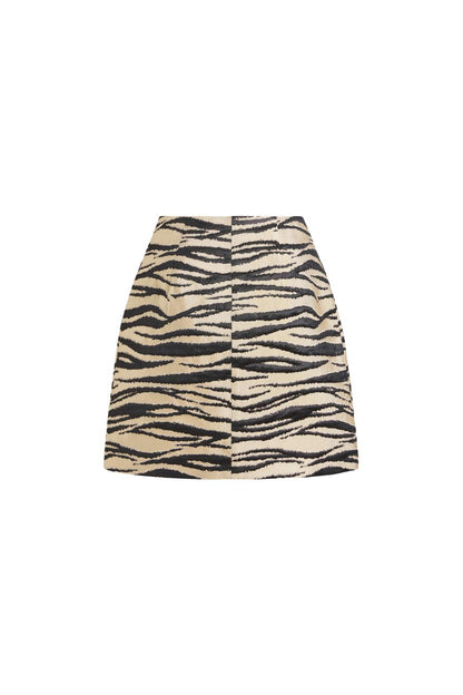 Noor Mini Skirt in Black Zebra Stripe by Markarian