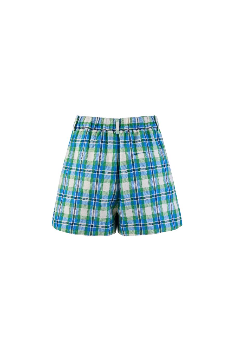 Pintuck Short in Blue/Green