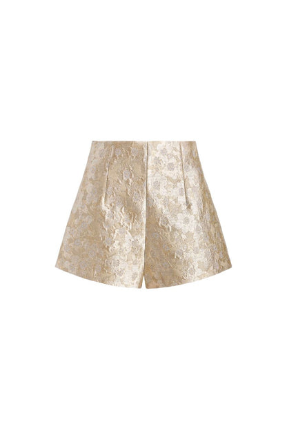 TS Mira Shorts in Silver Metallic Floral