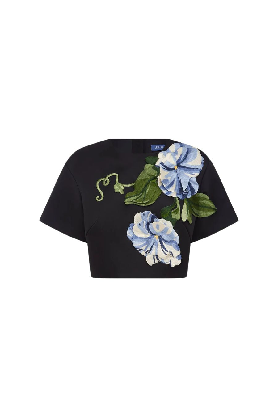 Indie Sleeve Top in Vine Print in Ebony