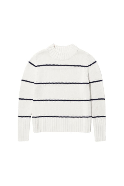 The Tatum in Cream/Navy Ministripe