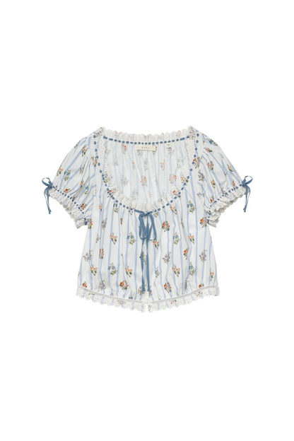 Nera Top in Fleurs De Bordeaux