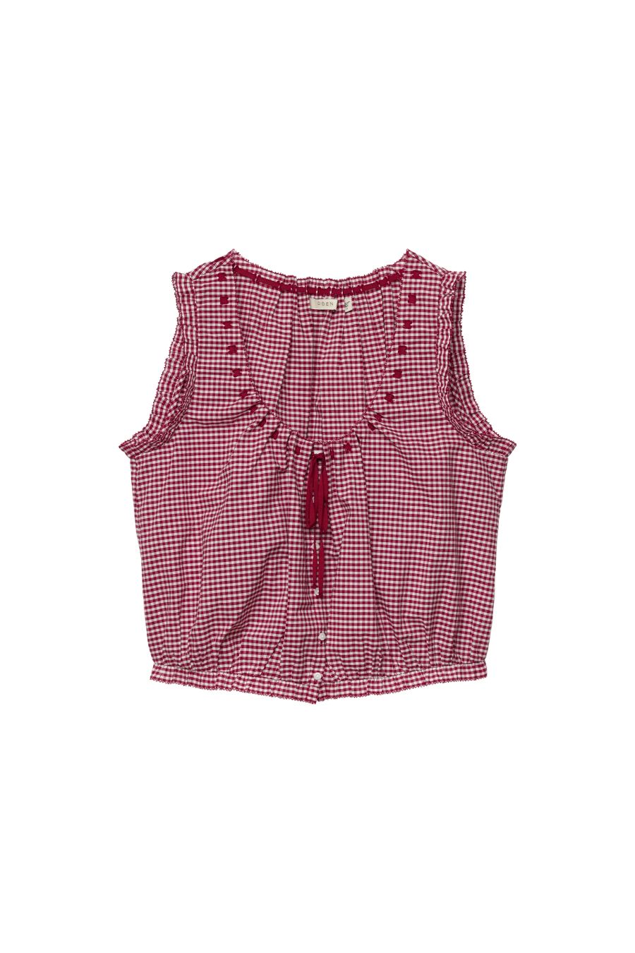 Traveler Top in Mulberry La Maddalena Gingham