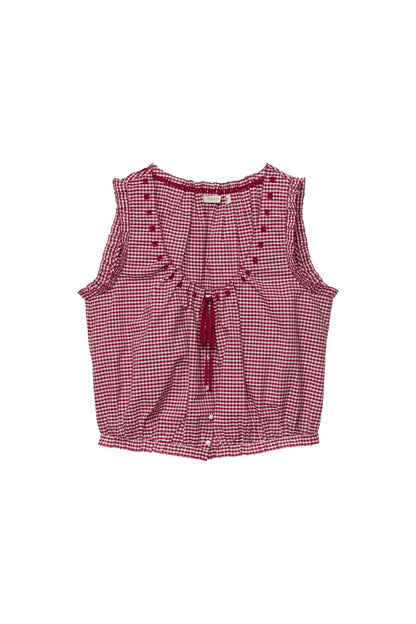 Traveler Top in Mulberry La Maddalena Gingham