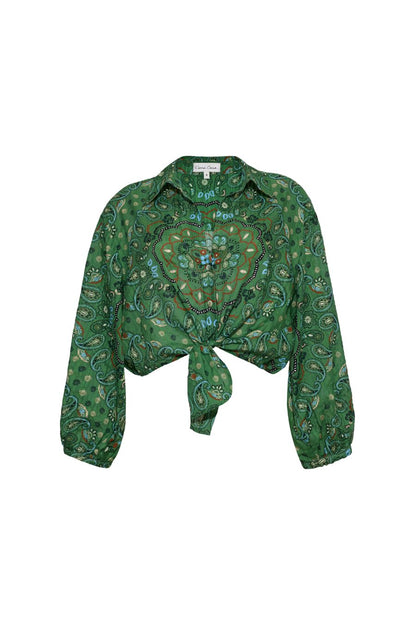 Rumson Top in Bandana Green