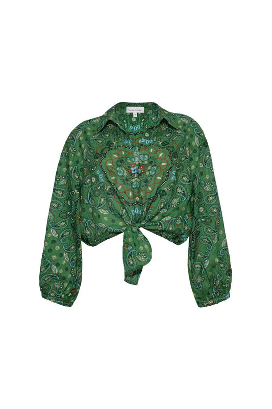 Rumson Top in Bandana Green
