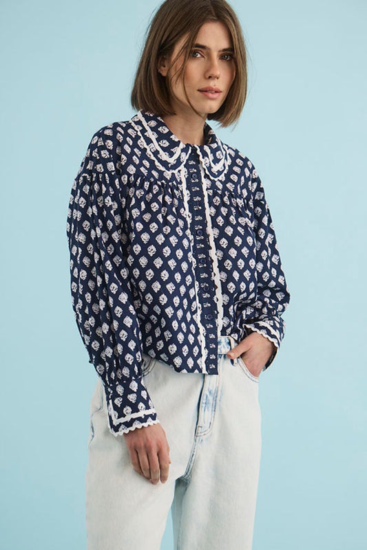 Finch Top in Thistle & Vine Blue
