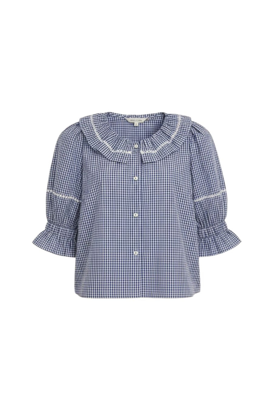 Valene Blouse in Checkmate Navy