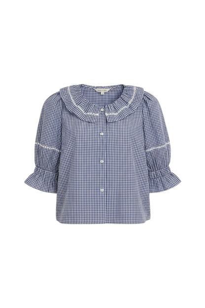 Valene Blouse in Checkmate Navy
