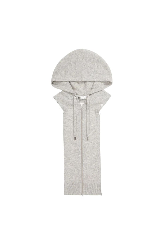 Merino Wool-Cashmere Hoodie Dickey in Grey