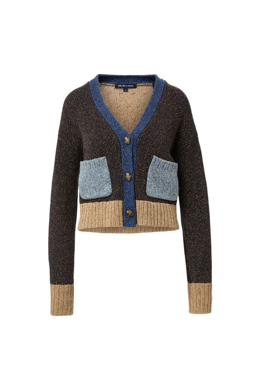 Josiane Color-Block Cardigan in Heritage Navy Multi