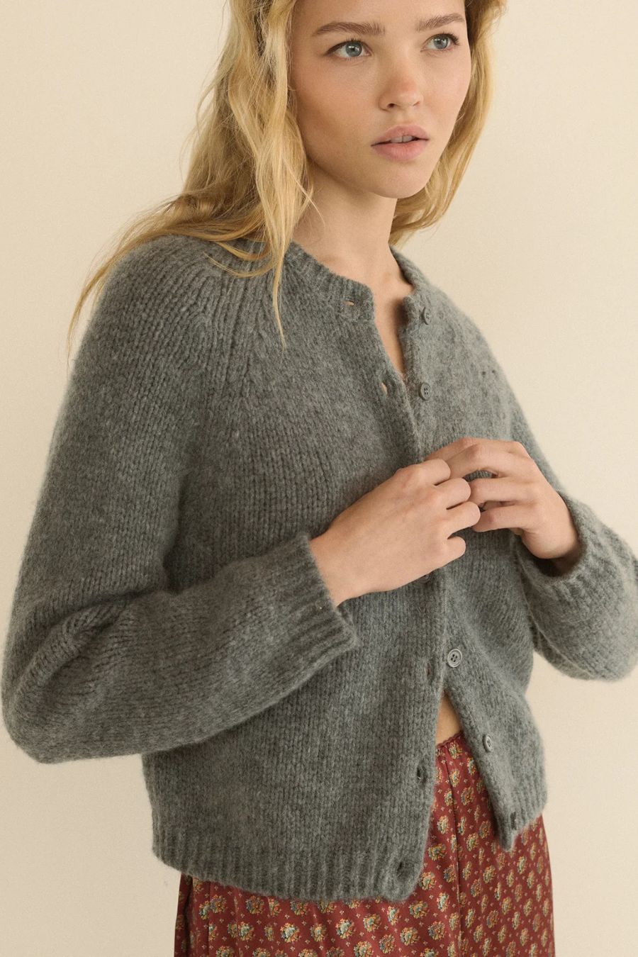 Darcy Cardigan in Charcoal Melange