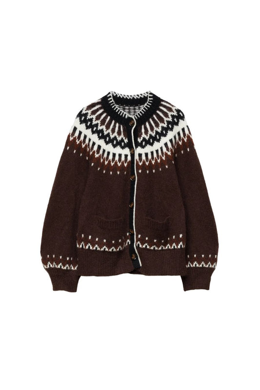 Hue Cardigan in Brun Aberdeen FairIsle