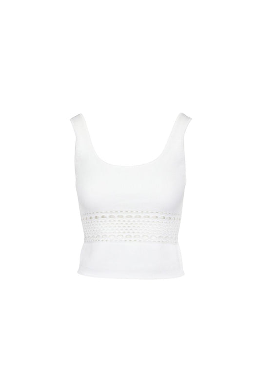 Fitzgerald Open Stitch Tank in Ivory